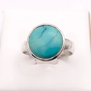 Size 6 Turquoise 925 Sterling Silver Ring